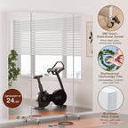 brisafe Full Length Mirror with 360° Wheels, 95"x79" Foldable Floor Mirror with Nano-Tech Shatterproof Film - Ultra-Large Mobile Mirror for Home Gym, Dance Studio & Commercial Spaces （White