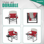 SUNNYFEEL Camping Directors Chair, Heavy Duty,Oversized Portable Folding Chair with Side Table, Pocket for Beach, Fishing,Trip,Picnic,Lawn,Concert Outdoor Foldable Camp Chairs