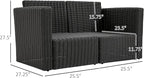 Outsunny 2 Piece Patio Wicker Corner Sofa Set, Outdoor PE Rattan Furniture