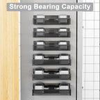 Aufworld Magnetic Spice Rack for Refrigerator, 6 Pack Magnetic Shelf, Fridge Magnet Organizer with Moveable 12 Hooks, Magnetic Fridge Shelf for Kitchen Organization and Storage (6 Pack)