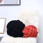 Petrella Knot Pillow Throw Pillows Ball Round Throw Pillows Home Decor Cushion Decorative Aesthetic Black 11inch