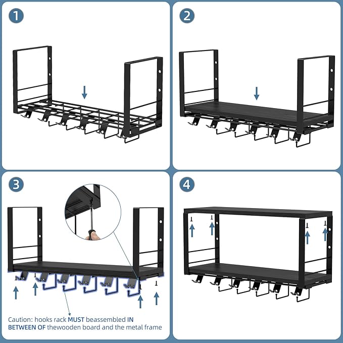 TJ.MOREE 2 Tier Floating Shelf Compatible with Tonal Accessories, T-Bracket Lock Adapters Hanger, Wall Mount Home Gym Storage Rack for Fitness Equipment, Black