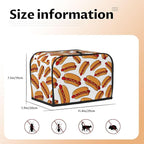 Fun Hot Dog Food 2 Slice Toaster Cover, Waterproof Toaster Dust Cover Bread Maker Protective For Small Kitchen Appliance Dining Room Home Table Decor Gifts
