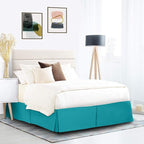 Nestl Teal Bed Skirt Queen Size - Queen Bed Skirt 14 Inch Drop - Brushed Microfiber Bed Skirts - Hotel Quality Pleated Bed Skirt - Shrinkage & Fade Resistant