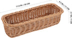 Angoily Rattan Woven Basket Tableware Storage Box for Chopsticks Forks Knives Lightweight Kitchen Utensil Organizer 11.81X4.33X2.75 Inches Compact Holder