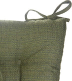 Klear Vu Omega Non-Slip Rocking Chair Cushion Set, Assembled in USA, Thick Padding & Tufted Design, Includes Seat Pad & Back Pillow with Ties, 17x17 Inches, 2-Piece Set, Tyson Green