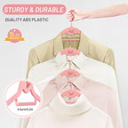 Velvet Stackable Hangers 30 Pack, STOPKLAS Pink Clothes Hangers Non Slip Felt Hangers with 360° Swivel Hook, Thin Hanger Space Saving, Heavy Duty Closet Hanger for Clothes, Coats, Suits, Dress, Pants