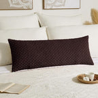 Kevin Textile 14x36 Inch Long Lumbar 1 Pack Boho Decorative Throw Pillow Cover Soft Striped Corduroy Rectangle Cushion Case Farmhouse Accent for Living Room Couch Sofa Bed, Coffee