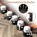 2 Pack Large Desk Cup Holder, OOKUU Anti-Spill Cup Holder for Desk or Table, Sturdy and Durable, Easy to Install, Enough to Hold Coffee Cups, Water Bottles, Gaming PC Office Accessories, Black