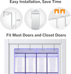 F-color 16-Pocket Hanging Organizer - Over the Door Shoe Organizer, Cruise Essentials for Cabin & RV, Breathable Mesh Storage Pockets, Space Saving Hanging Storage Holder with 4 Sturdy Metal Hooks