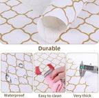 Shelf Drawer Liners for Kitchen Cabinets Non Adhesive Drawer Liner Thickened Refrigerator Liner Gold Quatrefoil Strong Non-Slip Paper for Tool Box with Knife and Tape Measure,17.3 x 236.2 Inches