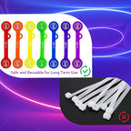 Cable Cord Organizer Magnetic Cord Organizers Twist Ties Magnet Clips Cord Wrap Keepers For Charging Cord Headphone Cord Holder Silicone Cable Strap Appliance Fridge Bookmark Whiteboard Keychain 7PACK