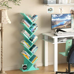 SHEEPAM 10 Tier Tree Book Shelf, Floor Standing Wood Bookshelf