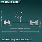 14Inch Pants Hangers with Clips 10 Pack Adjustable Skirt Hangers for Women Non-Slip Trousers Hanger for Jeans Shorts Clothes Hanger for Pants Heavy Duty Space Saving，Green
