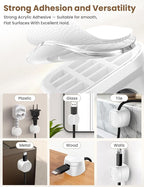 Kanemc Cable Clips Cord Holder for Desk, 360° Spin Magnetic Wire Organizer Self Adhesive Cord Management for Office Desks Cars Home Kitchen Electronic Accessory (White, 6 PCS)