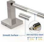 RUACQ Brushed Nickel Towel Bar 24 inch, 304 Stainless Steel Towel Racks for Bathroom Wall Mounted, Heavy Duty Bath Towel Rod with Square Base(Brushed Nickel)