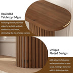Fluted Solid Wood Console Table-55 Inches Farmhouse Entryway Table with Rounded Corners, Morden Sofa Tables Behind Couch for Foyer, Entrance, Living Room, Hallway