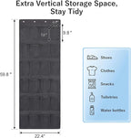 F-color Large Hanging Organizer - Over the Door Shoe Organizer, Cruise Essentials for Closet & Pantry, 24 Breathable Mesh Pockets, Space Saving Hanging Storage Holder with 4 Heavy-Duty Metal Hooks