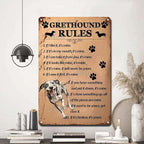 Metal Sign Tin Sign Vintage Wall Art Grethound Rules Minimalist Wall Art for Home Decor 12×16 Inches