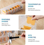 Cable Organizer Storage Box with 8 Cable Ties, Clear Phone Charger Organizer Case Wire Organizers for Cords Electronic Storage Box for Drawer Desk Office Home (1 Pack)