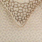 The HomeCentric King/Queen/Twin Ivory & Gold Designer Twin 53"x18" Bed Runner Without Pillow Cover, Mosaic & Beaded Bed Scarf on Jacquard Fabric - Tessellation