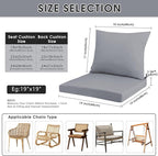 Outdoor Seat Cushion Set 22 x 22 In, Water-Resistant & Fade-Resistan, Patio Furniture Cushions with Removable Cover Deep Seat & Back Cushion with Handle and Adjustable Straps for Chair Sofa,1PC