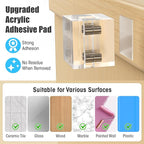 NiHome Clear Acrylic Strong Magnetic Cable Clips Cord Holder 4PCS for Phone Chargers,USB,HDMI,Power Cords, Adhesive Cable Management, Wire Holder Keeper Organizer for Home Office Car Desk Nightstand