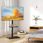 TVON Floor TV Stand with Mount for Most 32-65 Inch Flat/Curved TVs up to 88 lbs, Height Adjustable TV Mount Stand with Wood Base, Swivel TV Stand for Bedroom, Corner & Living Room, Max VESA 400x400mm
