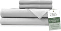 Hotel Sheets Direct 4 Piece Bed Sheet Set California King Size, 100% Viscose Derived from Bamboo Sheets Set with 2 Pillowcases, Cooling & Breathable Luxury Bedding, Moisture-Wicking & Silky Soft, Gray
