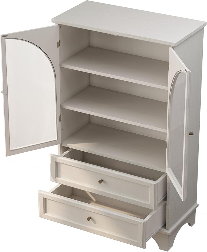 52" Tall Display Cabinet with Glass Doors, Glass Display Case Storage Cabinets