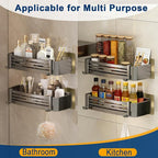 Shower Caddy, No-Drilling Adhesive Shower Shelves with Hooks, Waterproof & Rustproof Removable Shower Organizer Storage for Bathroom Kitchen