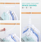 HOUSE DAY Sturdy Plastic Space Saving Hangers Cascading Hanger Organizer Pack of 20 Closet Space Saver Multifunctional Hangers for Heavy Clothes (White)