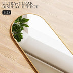 MISSDAY Arched Full Length Mirror, 64"x21" Full Body Mirror with Stand, Floor Mirror Long Free Standing, Leaning or Hanging, Aluminum Thin Frame Wall-Mounted Mirrors Wall Mirrors for Bedroom, Gold