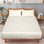 ROYALE LINENS 300 Thread Count 100% Long Staple Combed Cotton Fitted Sheet King - Super Soft Deep Pocket Bottom Sheet - Fitted Sheets Only - Elastic Sheets (King, Cream)