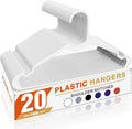 HOUSE DAY White Plastic Hangers 20 Pack, 16.25" Slim Hangers with Non-Slip Extended Notch, Perfect for Plus Size & Curvy Fits, Closet Organization Essential, Space Saving for Dorm Apartment Home