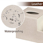 PU Leather Square Tissue Box Cover - Multi-Functional Tissue Box Holder, Tissue Box Cover with Storage,Tissue and Remote Control Holder, Cube Tissue Box Organizer Bedroom Nightstand End Table