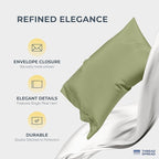 THREAD SPREAD 100% Egyptian Cotton Sheets California King Size Bed Set - 4 PC 1500 Luxury High Thread Count Sage Green Cal King Bed Sheets, Silky Soft, Cooling, Sateen, 17" Deep Pocket Bedsheet Set