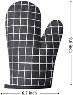 Oven Mitts and Potholders BBQ Gloves-Oven Mitts and Pot Holders with Recycled Infill Silicone Non-Slip Cooking Gloves for Cooking Baking Grilling (4-Piece Set,Black)