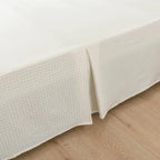 Full Bed Skirt - Bed Skirts 12 Inch Drop with Split Corners, Ivory Pleated Waffle Weave Bed Skirt, Tailored Dust Easy Fit, Machine Washable (12" Full)