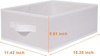 JAKAGO Fabric Storage Bins set of 4 Rectangle Storage Baskets with Handle Foldable Closet Organizer for Clothes Towel bedding Books Collapsible Clothing Container for Shelves Bedroom(White Low)