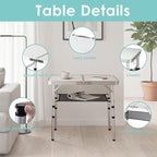 YihuiKo Folding Camping Table with Adjustable Height, 23.6" x 15.8" Portable Lightweight Tables with Aluminum Legs for Outdoor Camp, Picnic, Beach, Backyard, Tailgate Cooking, 3 Heights