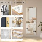 NEWBULIG 64"x21" Full Length Mirror, Full Body Floor Mirror with Aluminum Alloy Thin Frame, Wall or Standing Mirror for Bedroom, Living Room, Dressing Room, Gold-Rectangular