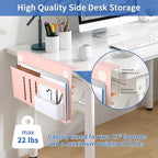 LUKETURE Desk Side Storage, Steel Side Desk Organizer, No Drill Workspace Organizers, Clamp on Computer Desk Accessories, with Magnetic Pen Holder, Fits Flat Edge Tables 0.3" to 2.8"