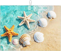 Ocean Sea Dish Drying Mat for Summer Kitchen Counter, Microfiber Absorbent Beach Dish Draining Mat Extra Large 18"x24"