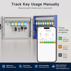 WeHere 16 Key Lock Box, Key Cabinet with Key Management App (Track Key Borrow/Return), 3-Digit Combination Lock & Backup Key, Wall Mount Key Holder Organizer Box for Home, Small Office, Rental