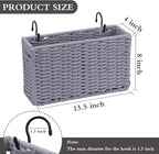Cotton Rope Woven Bedside Caddy for Dorm Bed, Foldable Bedside Shelf Bunk Bed Accessories, College Dorm Room Essentials Hanging Organizers Storage Basket, Room Decor Magazine File Holder (Gray)