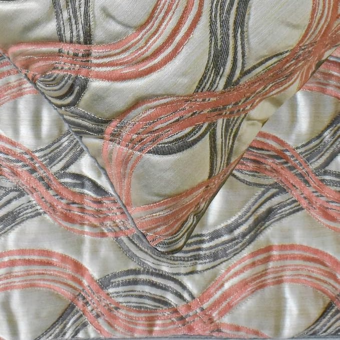 The HomeCentric King/Queen/Twin Orange Designer King 90"x18" Bed Runner with One Pillow Cover, Swirls & Quilted Bed Scarf on Jacquard Fabric - Orange Twirls