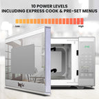 Total Chef 0.7 Cu Ft Microwave Oven - Countertop Small Kitchen Appliance, Stainless Steel Microwave with Digital Touch, Pre-Set Functions, 10” Turntable, 700 Watt