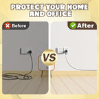 UOMTFAI Wall Cord Hider 196 Inch, Self Adhesive Cable Hider Cord Cover for Wires, Flexible Wire Cover Cable Raceway for Cord Management W0.59 H0.39in White