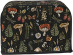 Vintage Witch Leaves Plant Mushroom 2 Slice Toaster Cover, Waterproof Toaster Dust Cover Bread Maker Protective For Small Kitchen Appliance Dining Room Home Table Decor Gifts